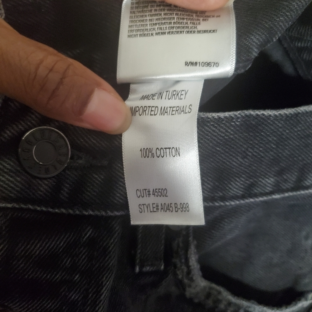 Agolde Womens Jamie High Rise Skinny Jeans Black Distressed Cropped Size 24 - Picture 12 of 12